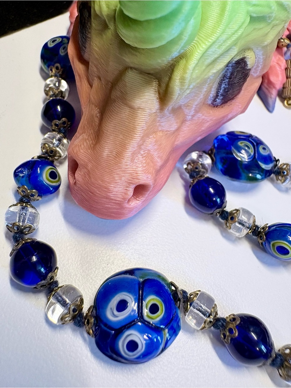 Beautiful vintage cobalt millefiori necklace - Picture 2 of 4